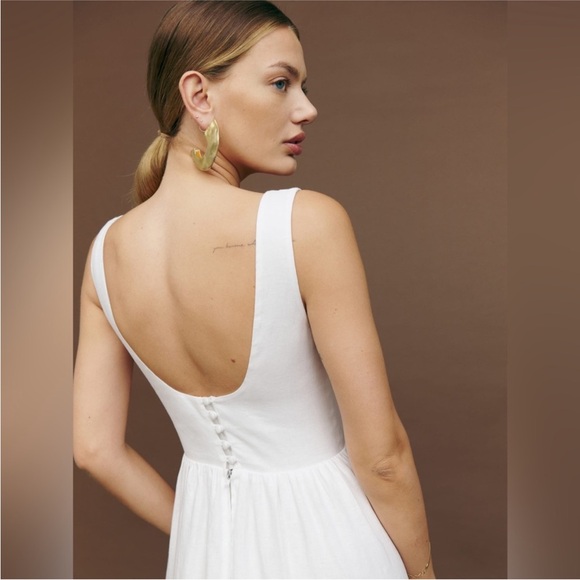 NWT Reformation Bucatini Linen midi dress in white - Picture 4 of 12
